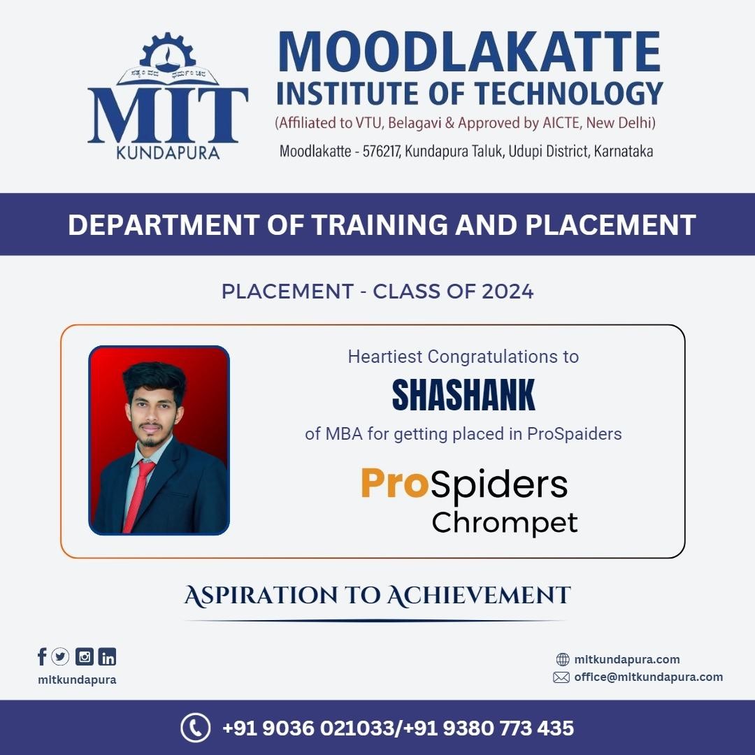 MITK MBA Students placement